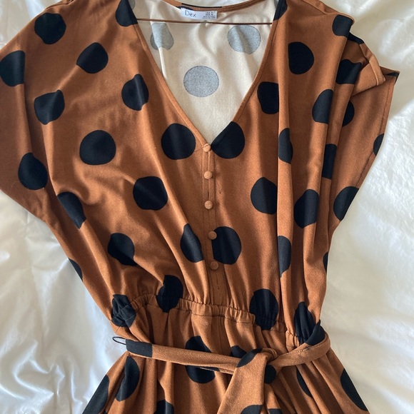 Brown and black polka dot dress - Picture 3 of 8